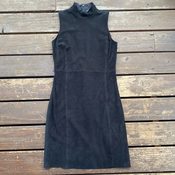 theory leather shirt dress $495 THEORY women's black faux leather Paper shirt mini dress sz S